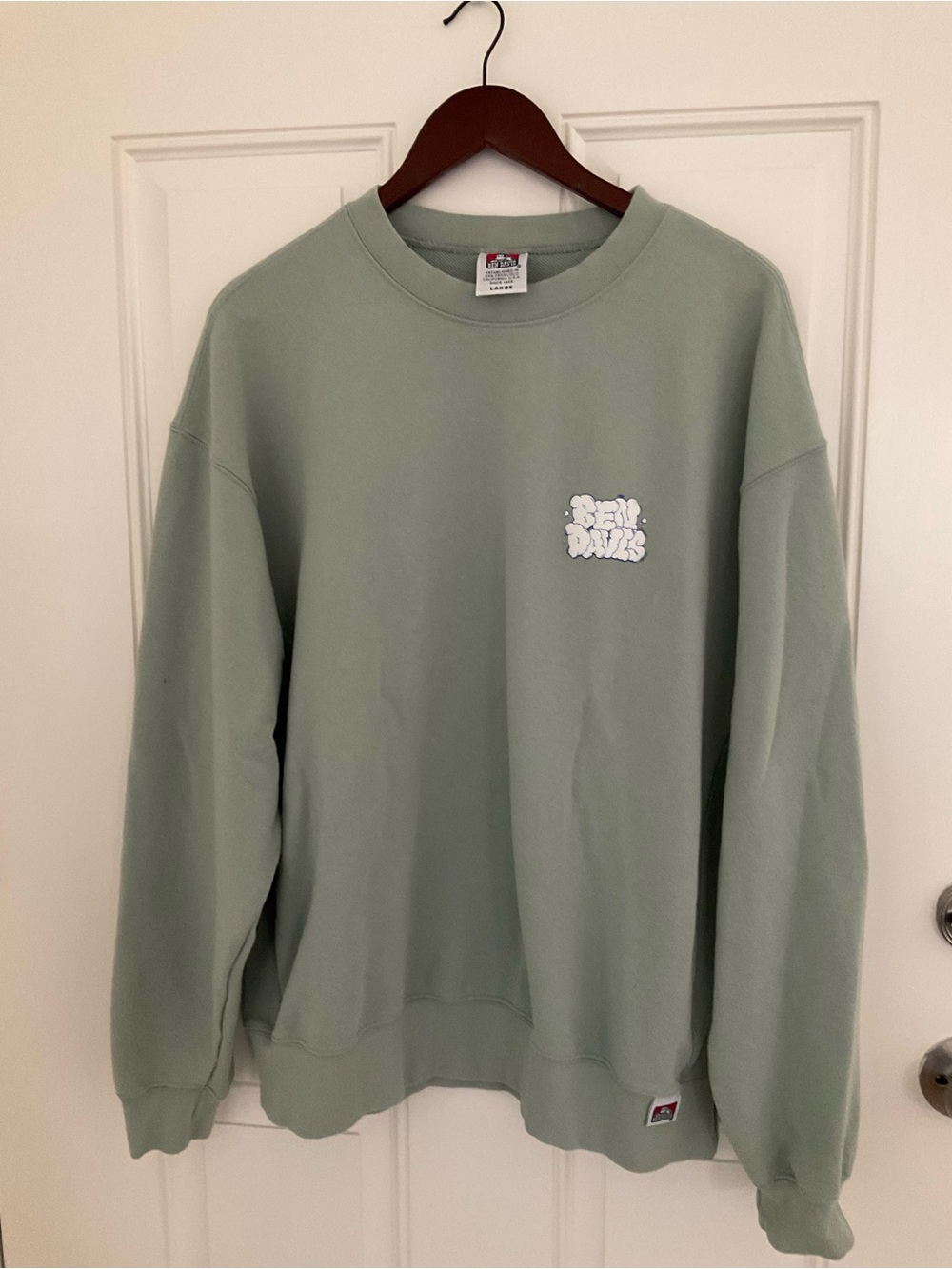 Ben Davis Sage Green Crewneck Sweatshirt with Small Chest Graphic